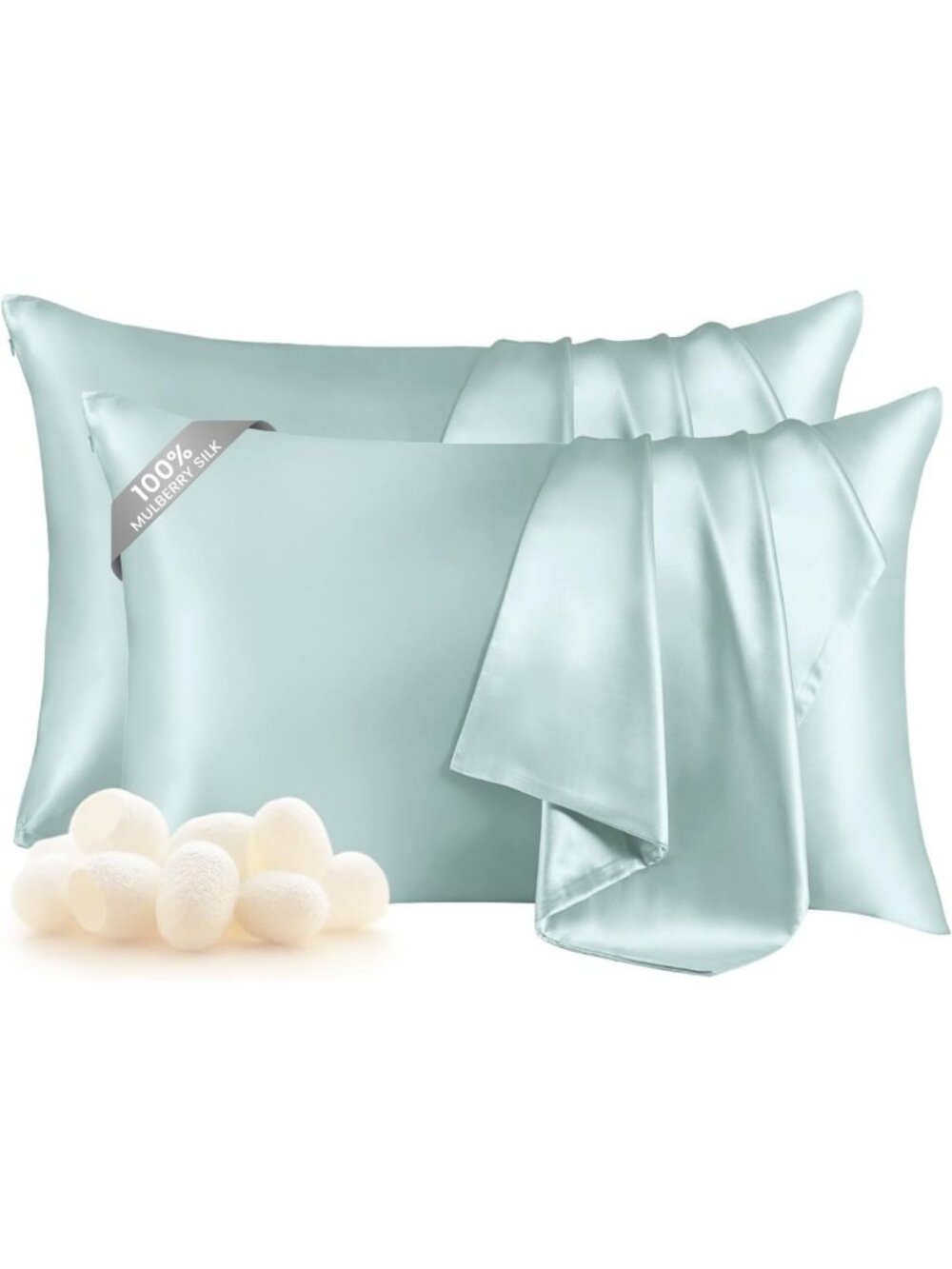 Luxurious 100% Mulberry Silk Pillowcases - Soft, Cool, 2 Pack for Hair & Skin